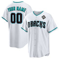 Custom Arizona Diamondbacks Active Player White Jermy 2023 World Series Cool Base Stitched Jersey