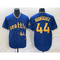 Seattle Mariners #44 Julio Rodriguez Number Blue Jermy 2023 City Connect Cool Base Stitched Jersey