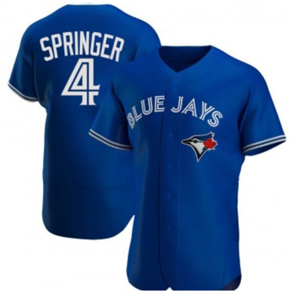 Toronto Blue Jays #4 George Springer Royal Jermy Flex Base Stitched Jersey
