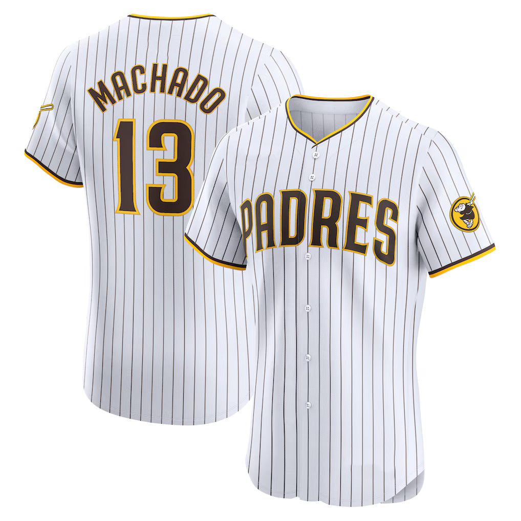 San Diego Padres #13 Manny Machado White Jermy Home Elite Jersey