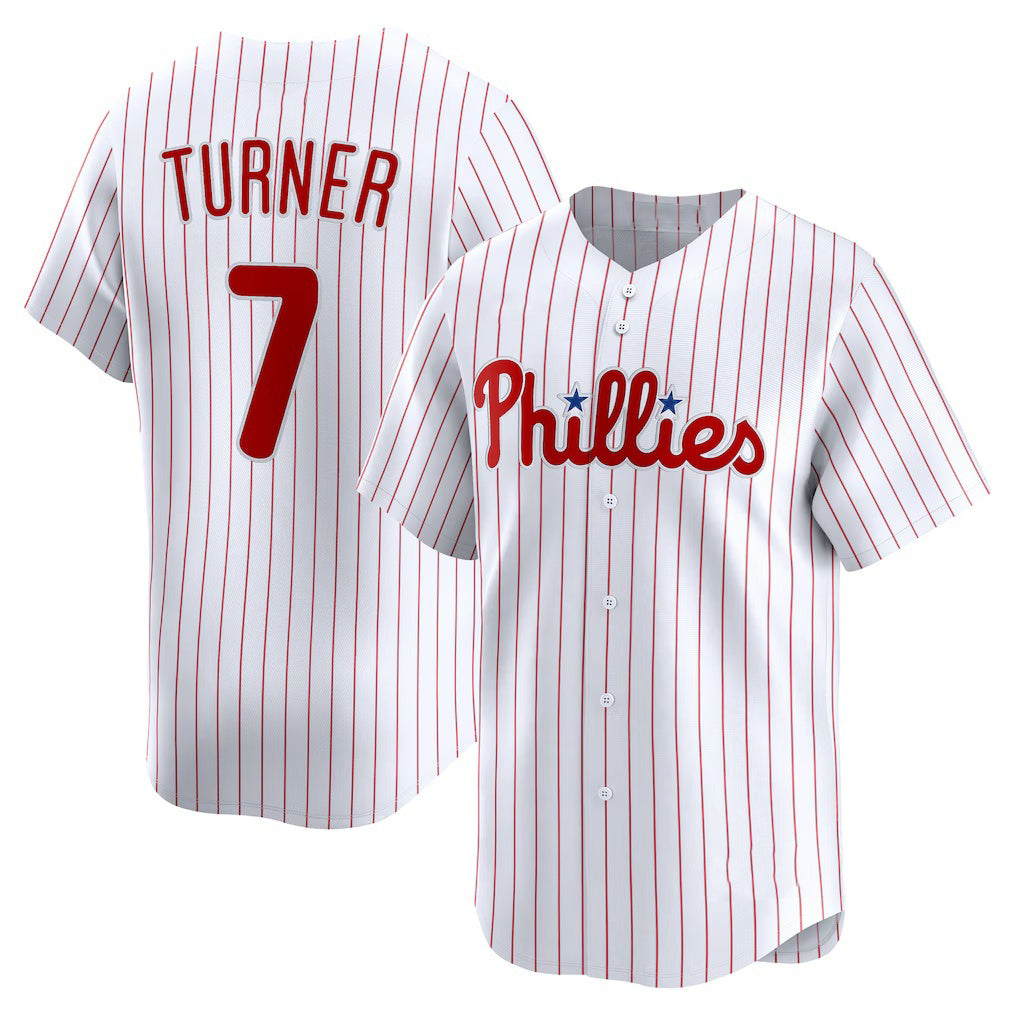 Philadelphia Phillies #7 Trea Turner White Jermy Home Limited Player Jersey