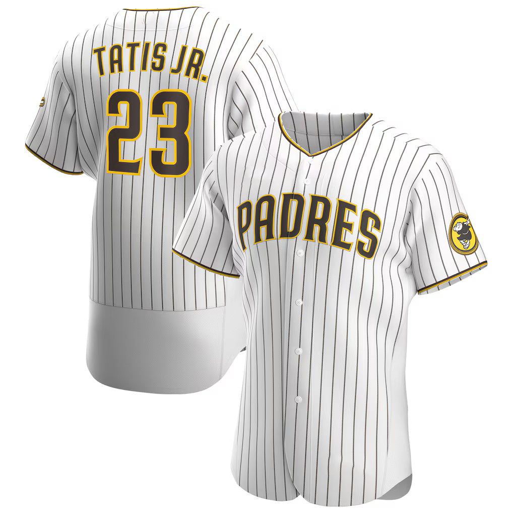 San Diego Padres #23 Fernando Tat¨ªs Jr. White-Brown Jermy Home Authentic Player Jersey