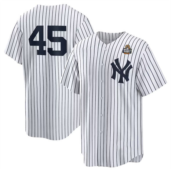 New York Yankees #45 Gerrit Cole White Jermy 2024 World Series Cool Base Stitched Jersey