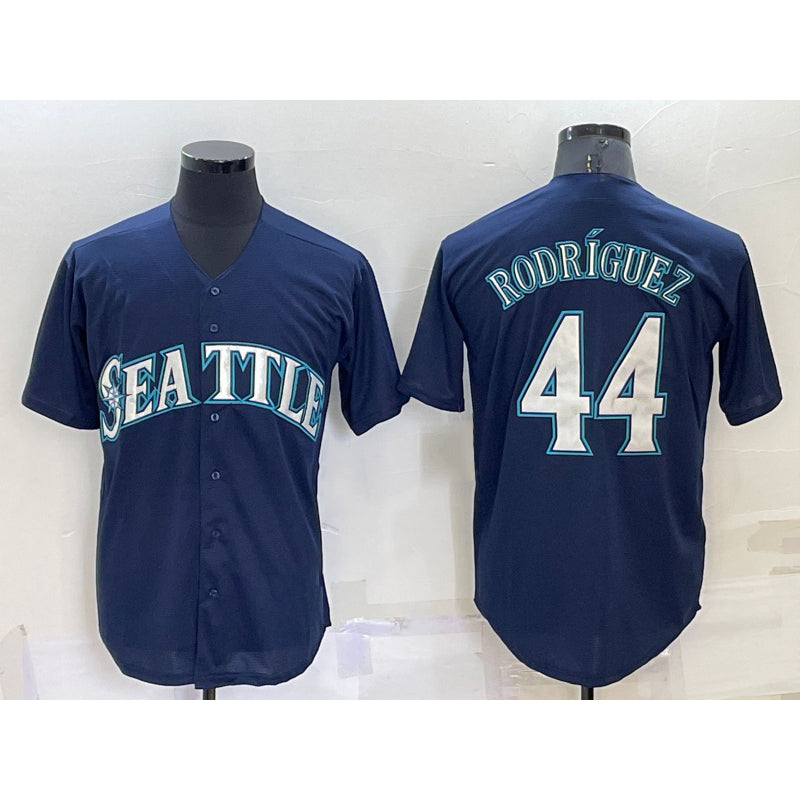 Seattle Mariners #44 Julio Rodriguez Navy Blue Jermy Stitched Cool Base Jersey