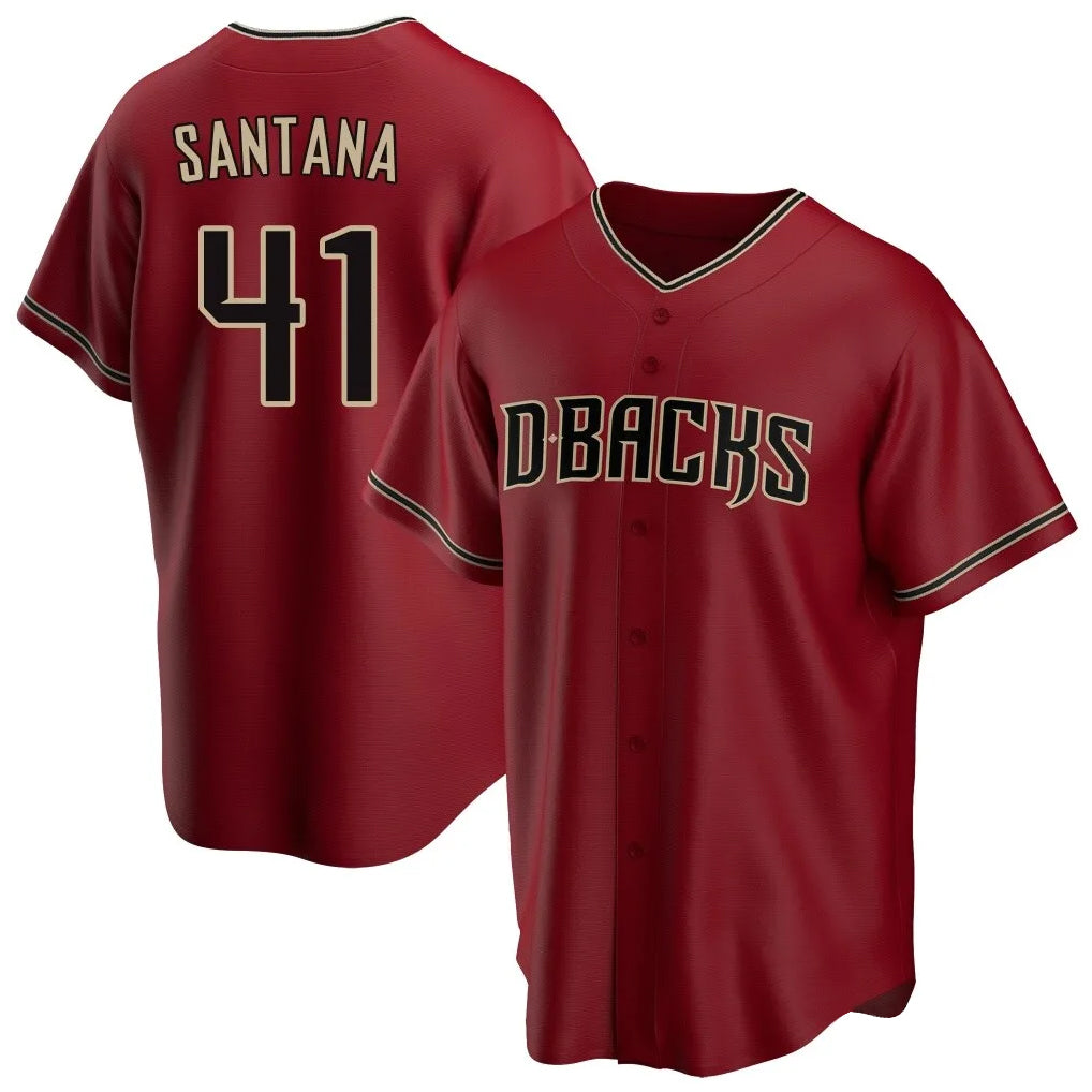 Arizona Diamondbacks #41 Carlos Santana Player Red Jermy Home Game Stitched Jerseys