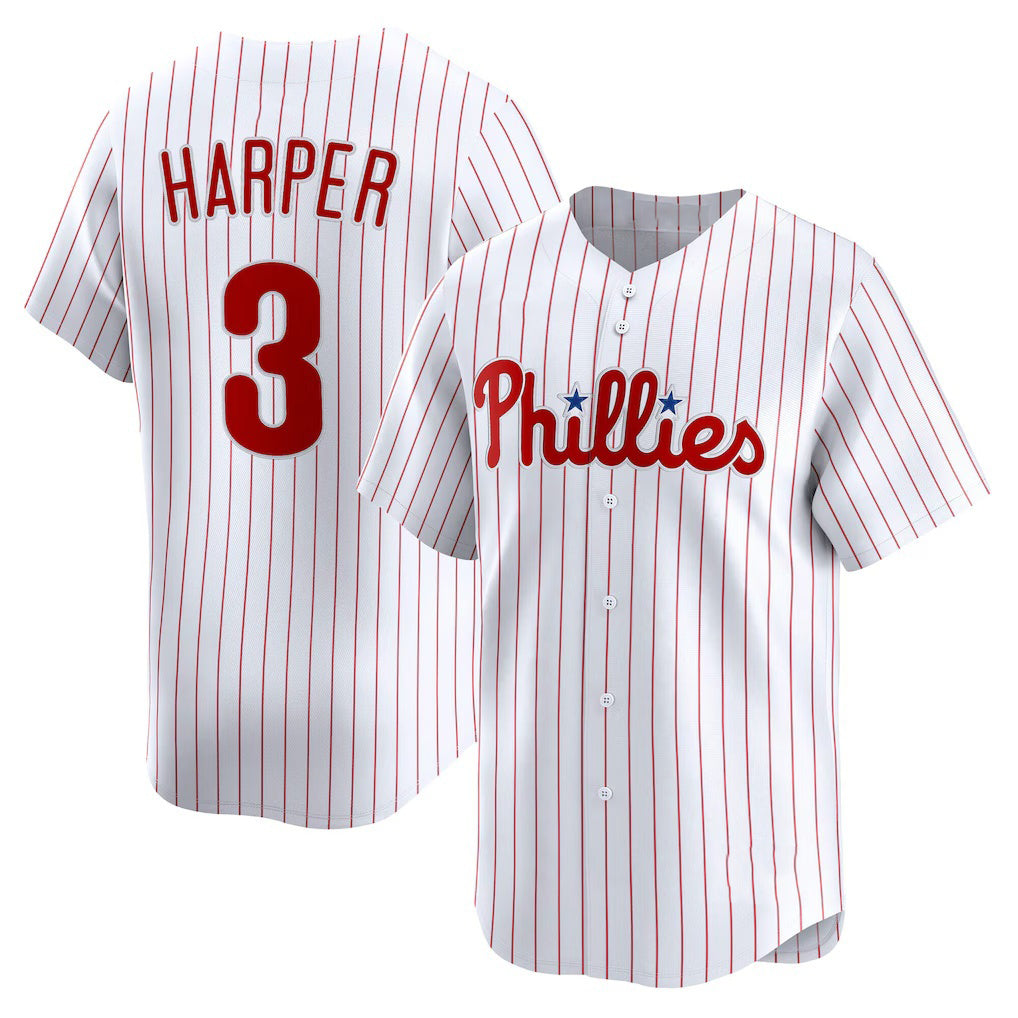 Philadelphia Phillies #3 Bryce Harper White Jermy Home Limited Player Jersey