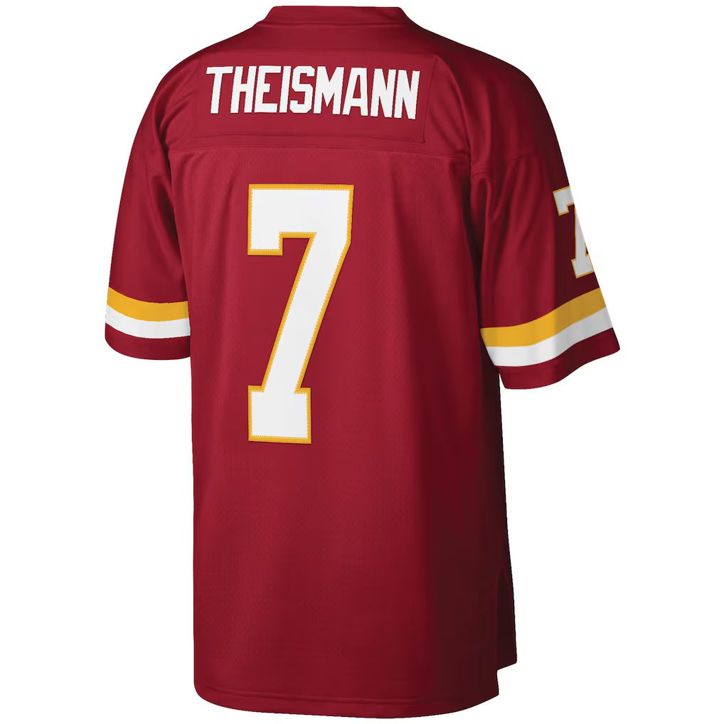 W.Football Team #7 Joe Theismann Mitchell & Ness Burgundy Jermy Legacy Replica Jersey