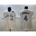 Toronto Blue Jays #4 George Springer White Jermy 2025 World Series Home Cool Base Stitched Jersey