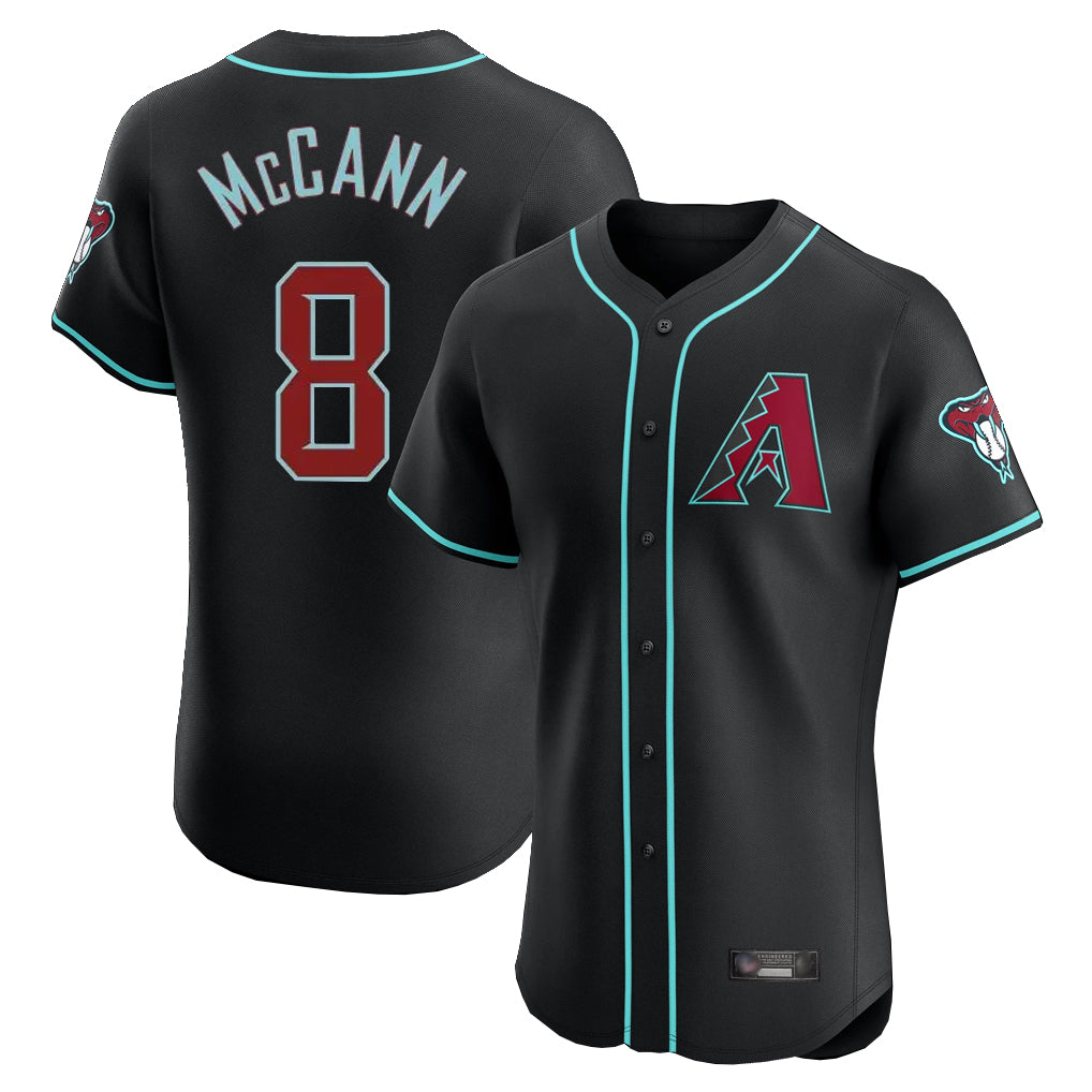Arizona Diamondbacks #8 James McCann Player Black Jermy Limited Elite Home Game Stitched Jerseys