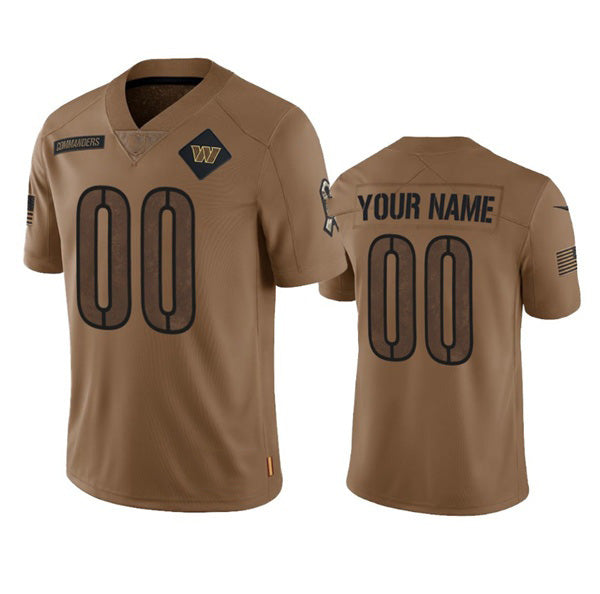 Custom W.Commanders Active Player 2023 Brown Jermy Salute To Setvice Limited Stitched Jersey