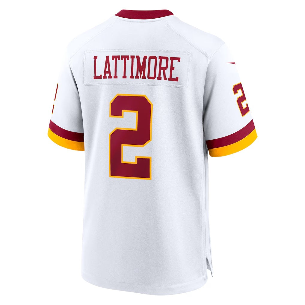 W.Commanders #2 Marshon Lattimore White Jermy Game Jersey