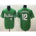 Philadelphia Phillies #12 Kyle Schwarber Green Jermy Limited Stitched Jersey