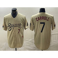 Arizona Diamondbacks #7 Corbin Carroll Number 2021 Gold Jermy City Connect Cool Base Stitched Jerseys