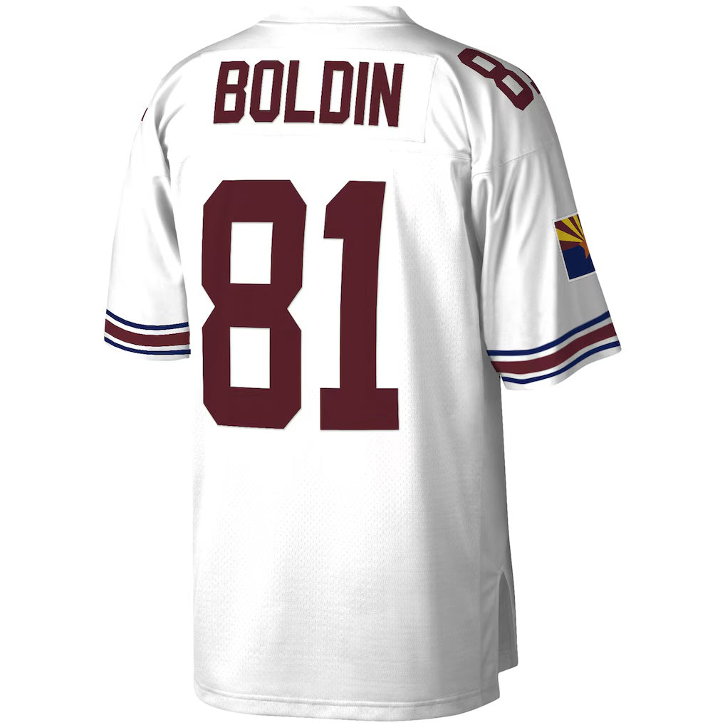 A.Cardinals #81 Anquan Boldin Mitchell & Ness White Jermy Legacy Replica Jersey