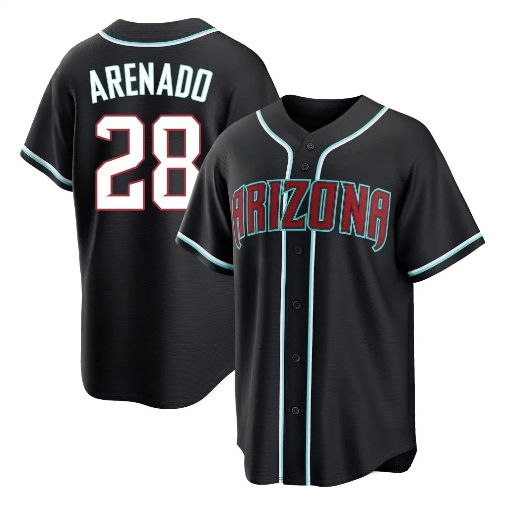 Arizona Diamondbacks #28 Nolan Arenado Player Black Jermy Home Game Stitched Jerseys
