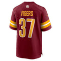 W.Commanders #37 Car'lin Vigers Burgundy Jermy Team Game Jersey
