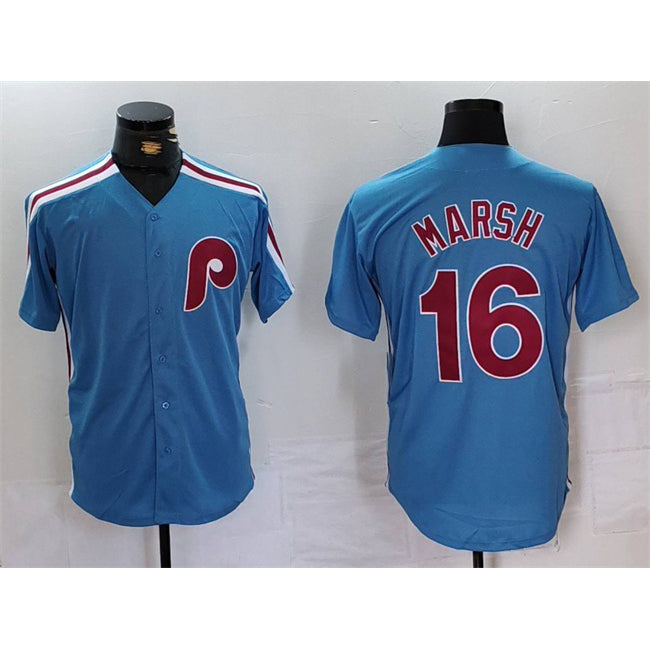 Philadelphia Phillies #16 Brandon Marsh Blue Jermy Cool Base Stitched Jersey