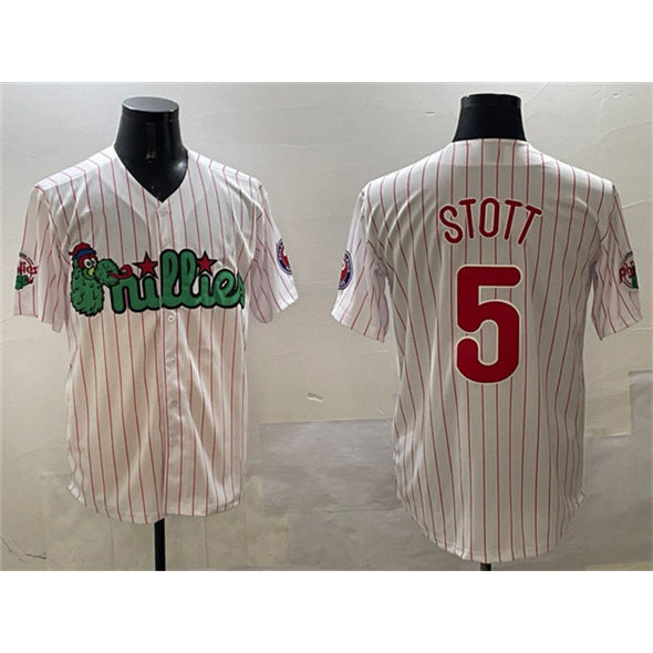 Philadelphia Phillies #5 Bryson Stott White Jermy Phanatic Cool Base Stitched Jersey