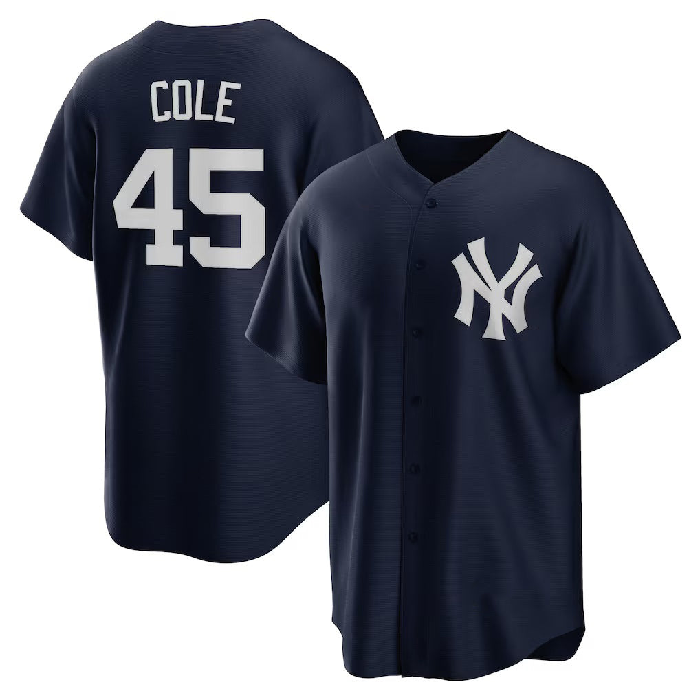 New York Yankees #45 Gerrit Cole Navy Jermy Alternate Replica Player Name Jersey