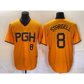 Pittsburgh Pirates #8 Willie Stargell Number Gold Jermy 2023 City Connect Stitched Jersey 2