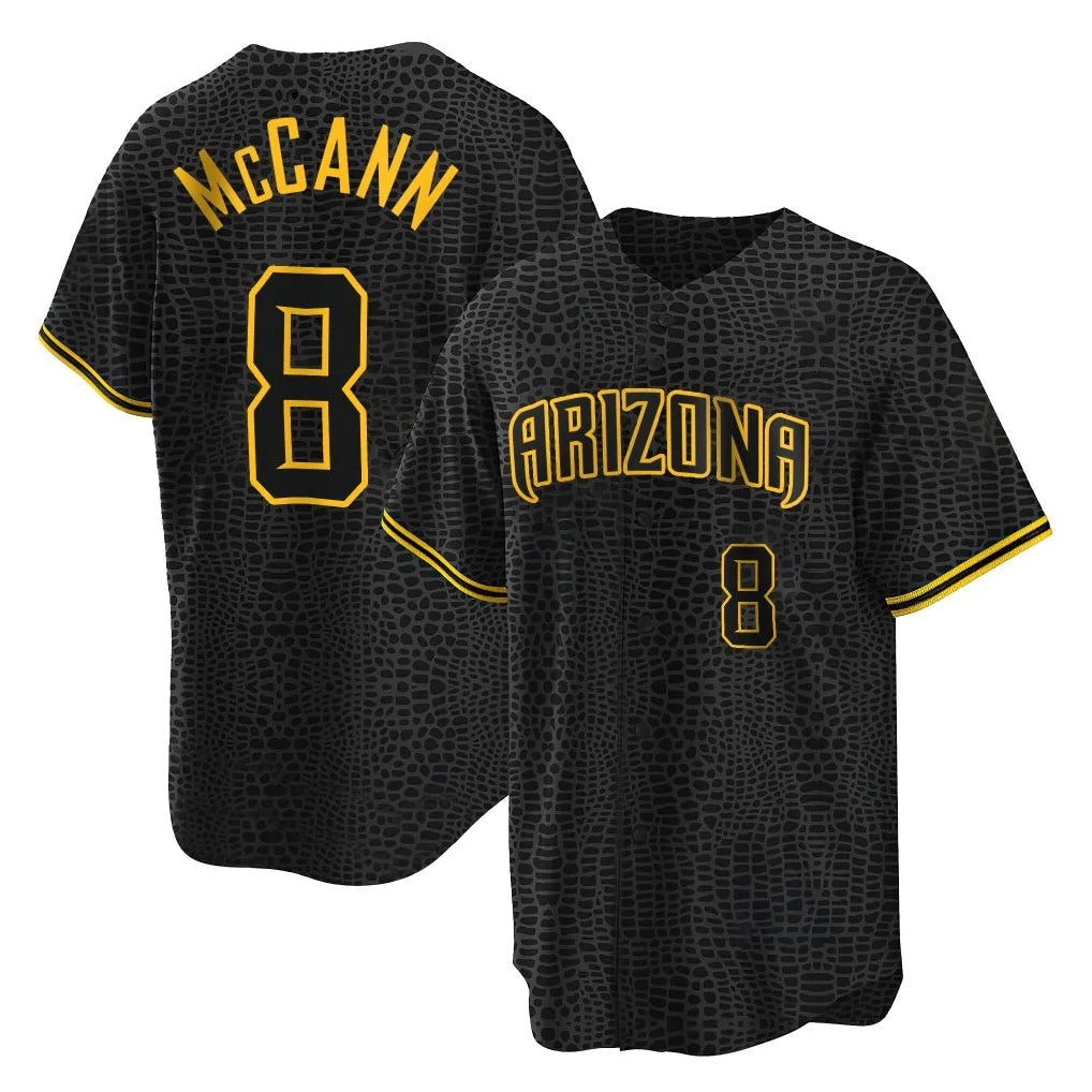 Arizona Diamondbacks #8 James McCann Player Black Jermy Snake Skin City Home Game Stitched Jerseys