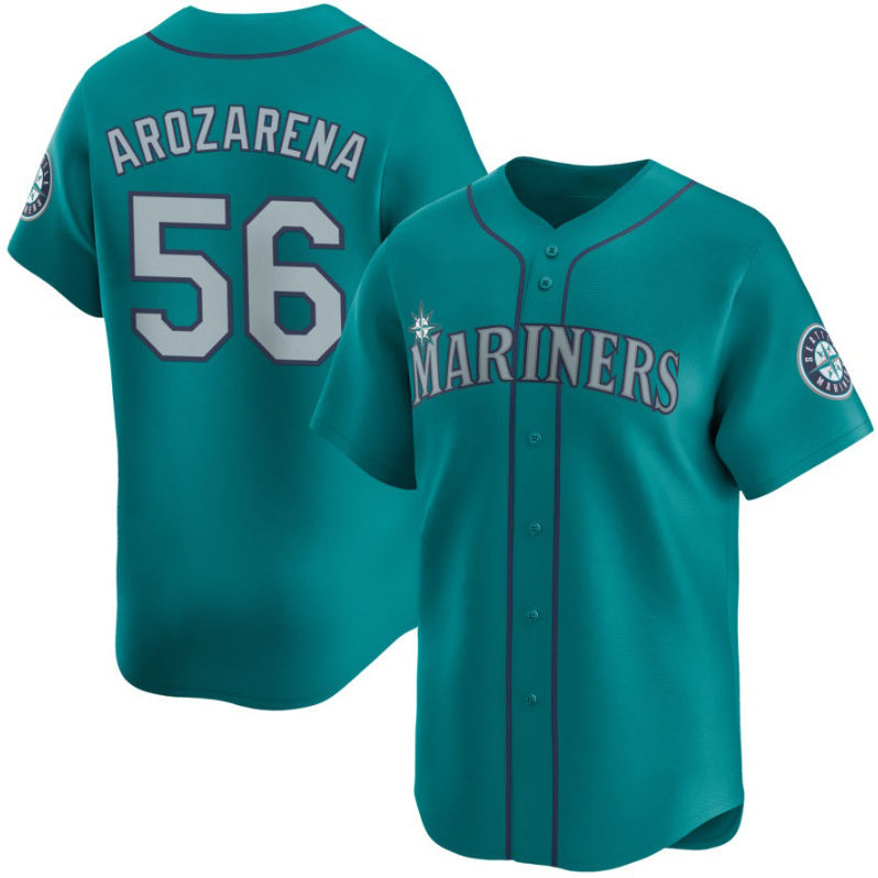 Seattle Mariners #56 Randy Arozarena Aqua Jermy Alternate Limited Stitched jersey