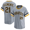 Pittsburgh Pirates #21 Roberto Clemente Gray Jermy Throwback Cooperstown Collection Limited Jersey