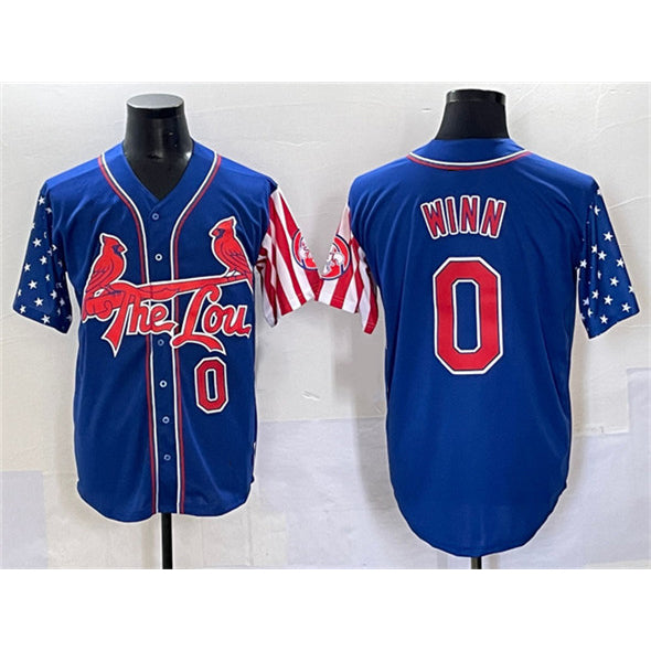 St. Louis Cardinals #0 Masyn Winn Royal Jermy Independence Day Vapor Premier Limited Stitched Jersey