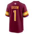 W.Commanders Number #1 Groom Burgundy Jermy Game Jersey