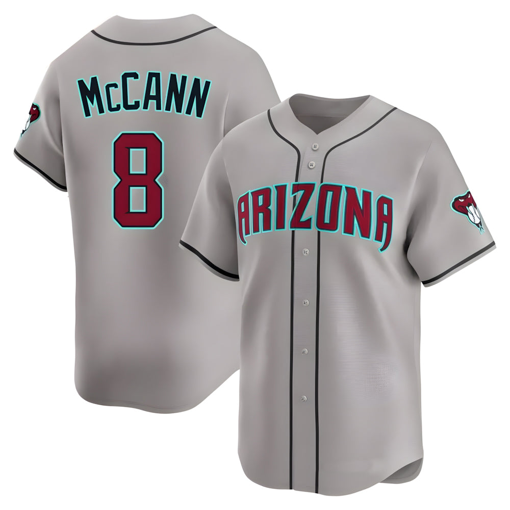 Arizona Diamondbacks #8 James McCann Player Gray Jermy Road Limited Home Game Stitched Jerseys