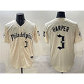 Philadelphia Phillies #3 Bryce Harper Cream Jermy Gothic Vapor Limited Stitched Jersey