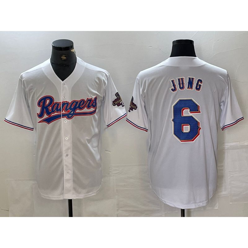 Texas Rangers #6 Josh Jung White Jermy 2023 World Series Champions Cool Base Jersey