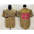 San Diego Padres #23 Fernando Tatis Jr Number Tan Jermy NEW 2023 City Connect Cool Base Stitched Jersey