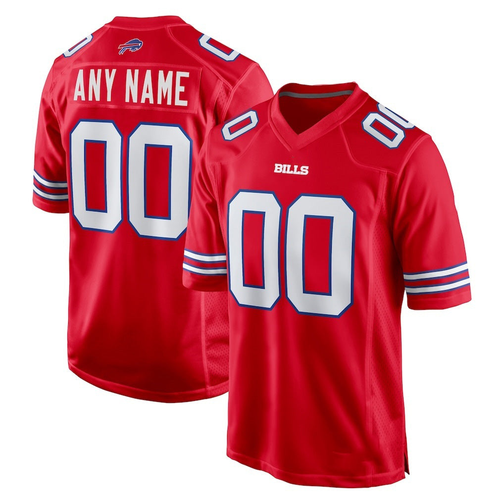 Custom B.Bills Red Jermy Alternate Game Jersey