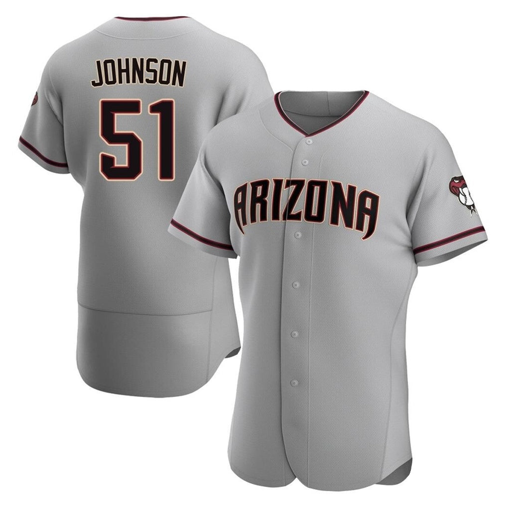 Arizona Diamondbacks #51 Randy Johnson Player Gray Jermy Road Limited Elite Home Game Stitched Jerseys