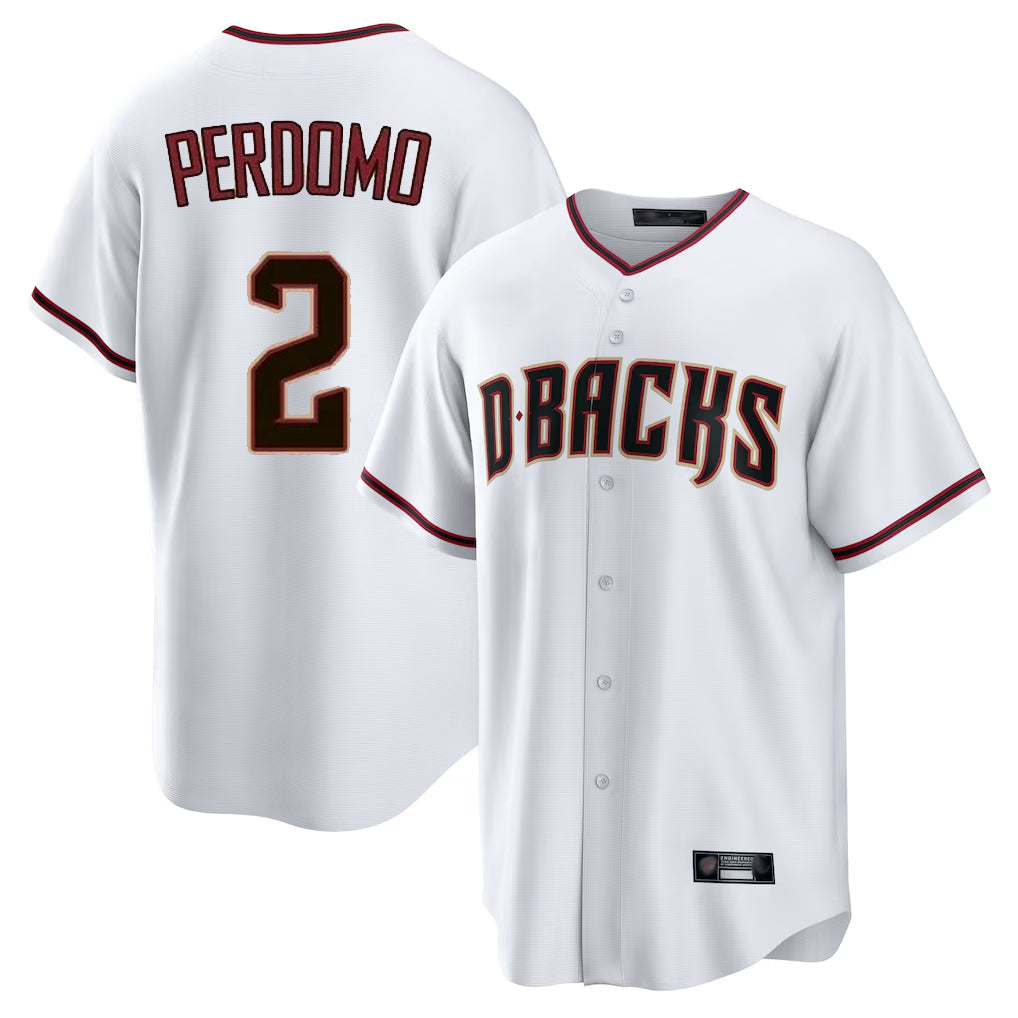 Arizona Diamondbacks #2 Geraldo Perdomo Player White Jermy Home Game Stitched Jerseys