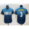 Philadelphia Phillies #3 Bryce Harper Blue Jermy 2024 City Connect Limited Stitched Jersey