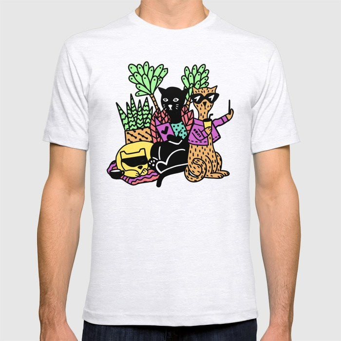 Cats Crew Neck Short Sleeve Summer T-Shirts