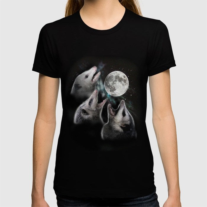 Opossum Moon Crew Neck Short Sleeve Summer T-Shirts