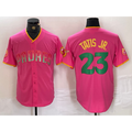 San Diego Padres #23 Fernando Tatis Jr. Pink Jermy Cool Base Stitched Jersey 2