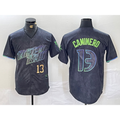 Tampa Bay Rays #13 Junior Caminero Number Charcoal Jermy 2024 City Connect Limited Stitched Jerseys