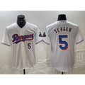 Texas Rangers #5 Corey Seager Number White Jermy 2024 Gold Collection Limited Cool Base Jersey