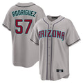 Arizona Diamondbacks #57 Eduardo Rodriguez Player Gray Jermy Road Home Game Stitched Jerseys