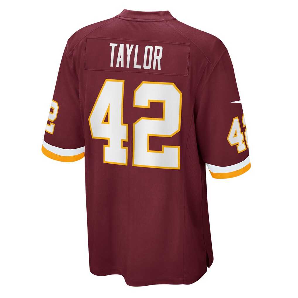 W.Football Team #42 Charley Taylor Burgundy Jermy Retired Player Jersey