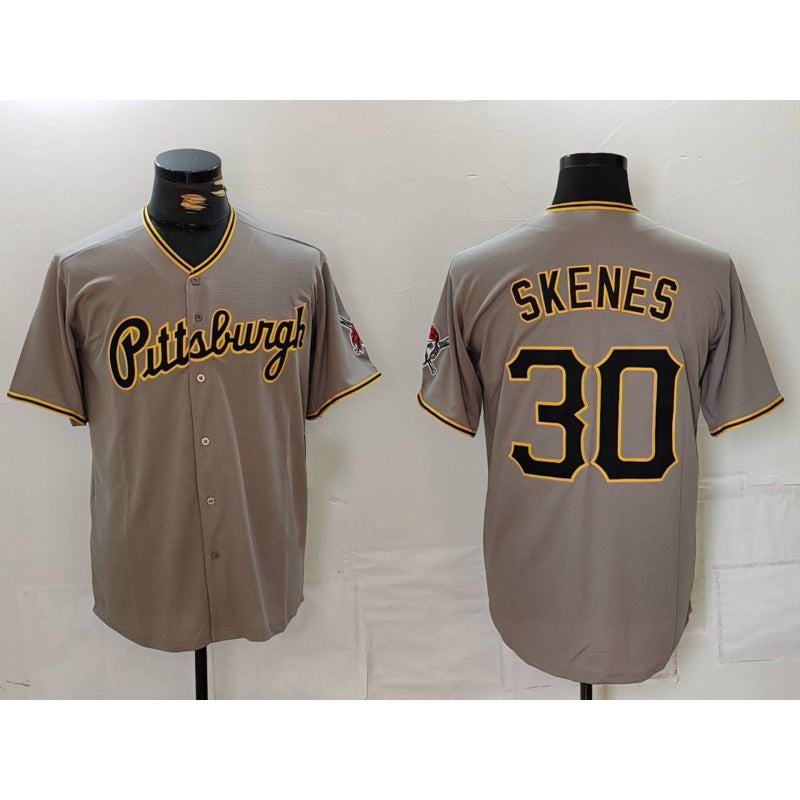 Pittsburgh Pirates #30 Paul Skenes Grey Jermy Stitched Jersey