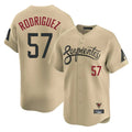 Arizona Diamondbacks #57 Eduardo Rodriguez Player Tan Jermy City Connect Limited Home Game Stitched Jerseys
