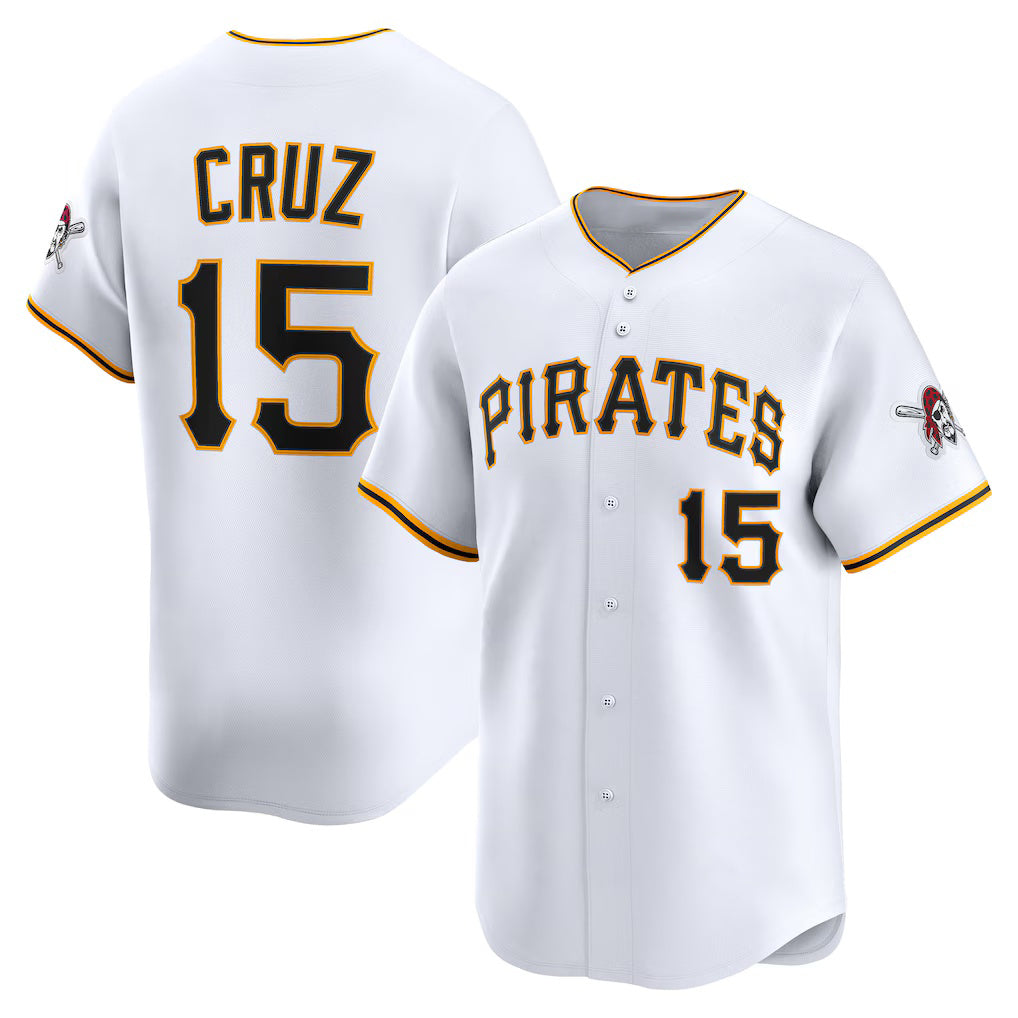 Pittsburgh Pirates #15 Oneil Cruz White Jermy Home Limited Player Jersey