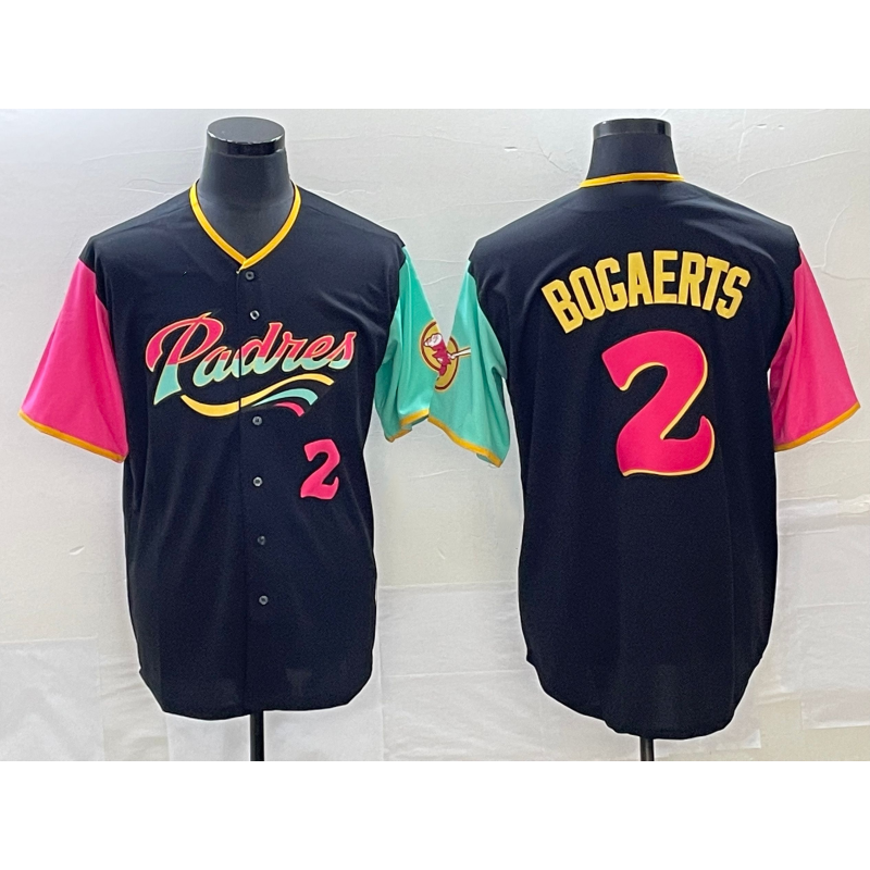 San Diego Padres #2 Xander Bogaerts Number 2022 Black Jermy City Connect Cool Base Stitched Jersey