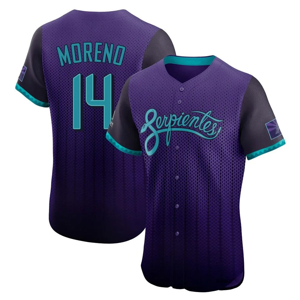 Arizona Diamondbacks #14 Gabriel Moreno Player Purple Jermy City Connect Limited Elite Home Game Stitched Jerseys