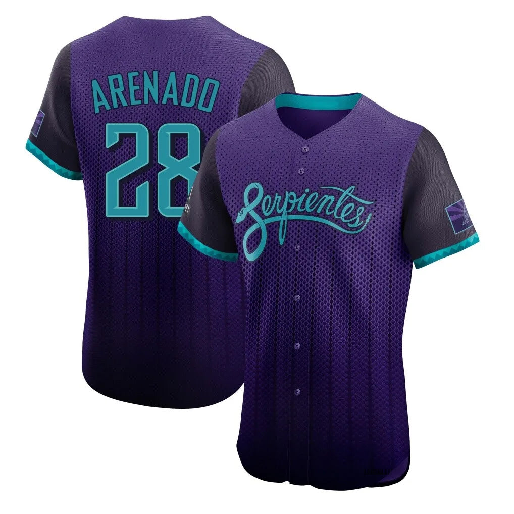 Arizona Diamondbacks #28 Nolan Arenado Player Purple Jermy City Connect Limited Elite Home Game Stitched Jerseys